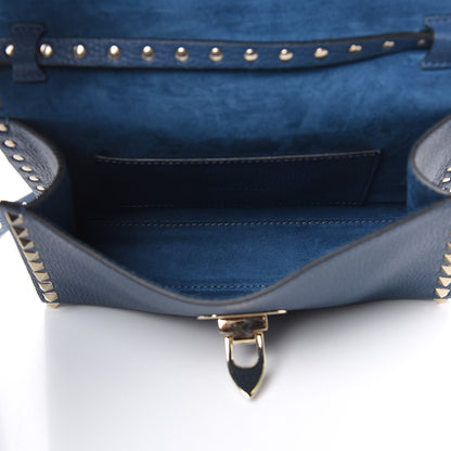 Valentino Garavani Pebbled Calfskin Medium Rockstud Flip Lock Crossbody Bag Peacock 5 of 8