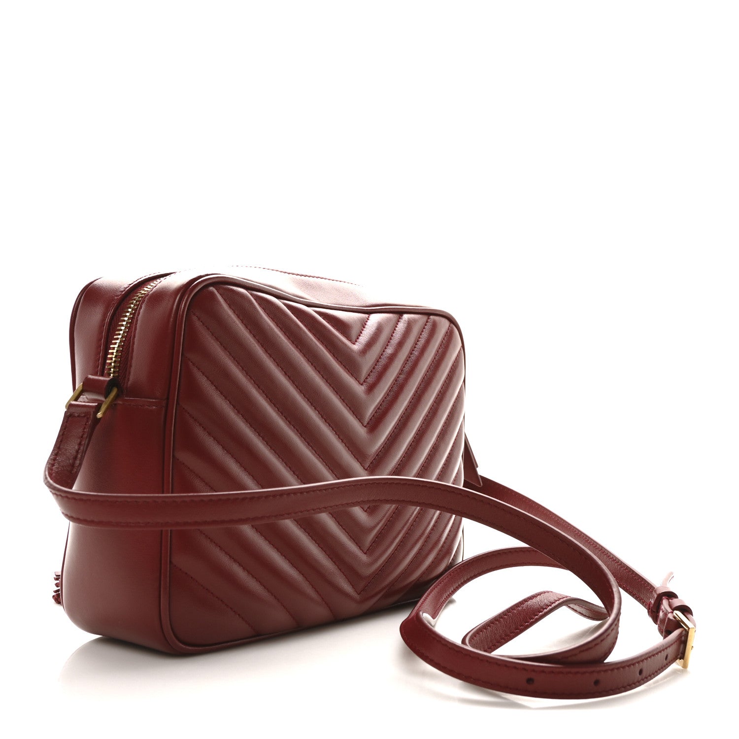 Saint Laurent Calfskin Matelasse Monogram Lou Camera Bag Opyum Red 3 of 10