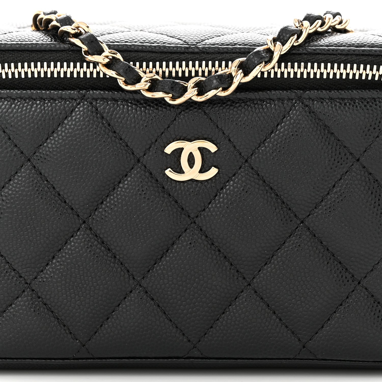 Chanel Caviar Quilted Small Vanity Case With Chain Black 8 of 11