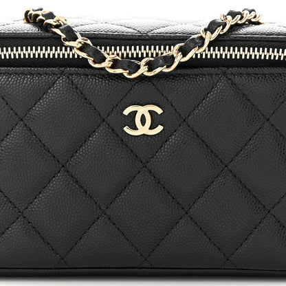 Chanel Caviar Quilted Small Vanity Case With Chain Black 8 of 11