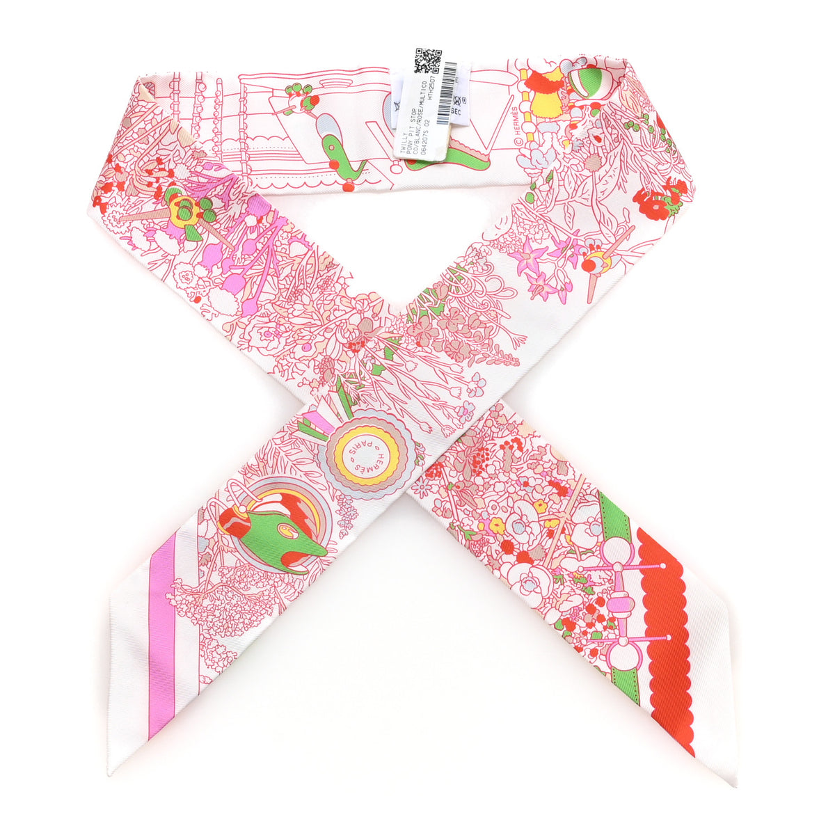 Silk Pony Pit Stop Twilly White Rose Multicolor