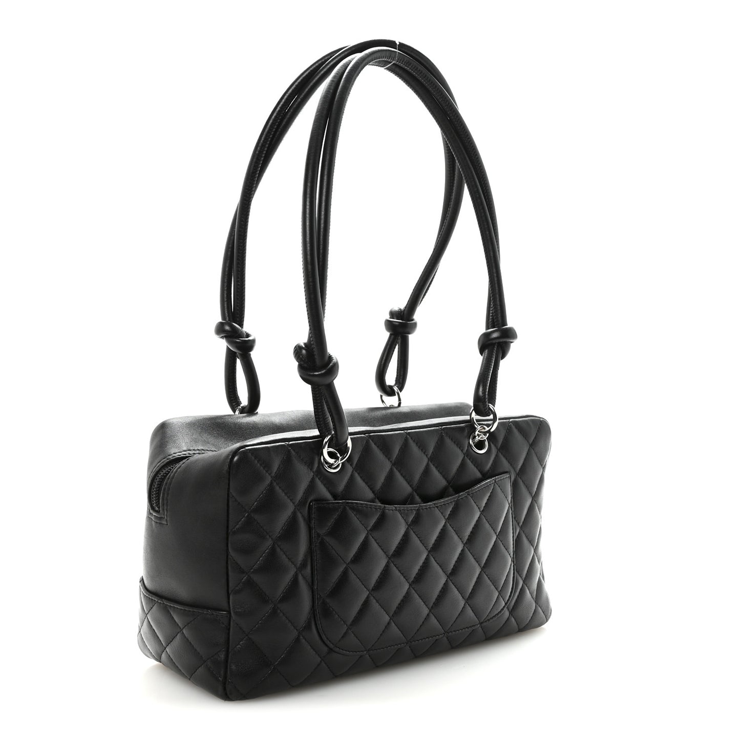 Calfskin Quilted Large Cambon Bowler Black