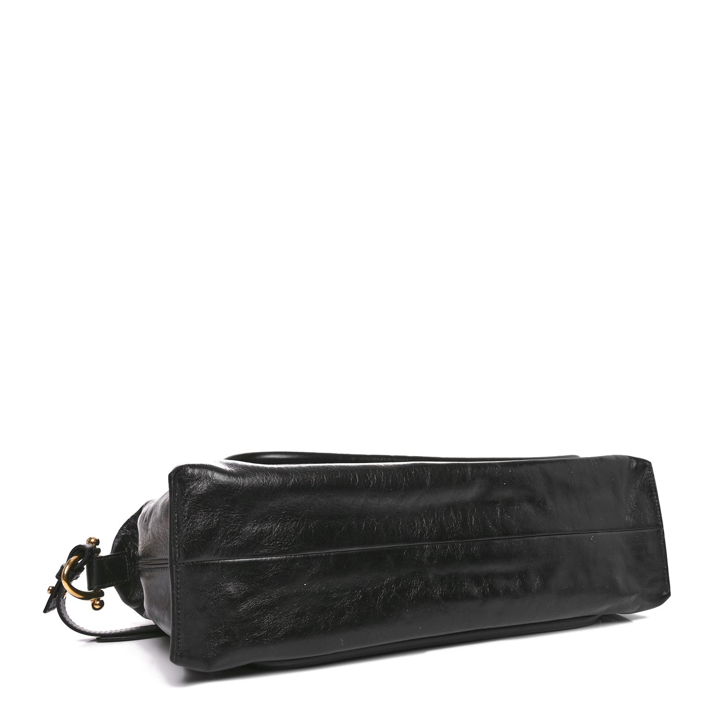 Natural Shiny Calfskin Large Paraty 24 Bag Black