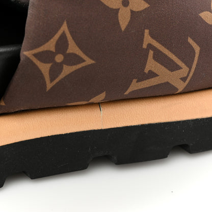 Louis Vuitton Nylon Monogram LV Pool Pillow Flat Comfort Mule 41 Cacao Brown 10 of 13