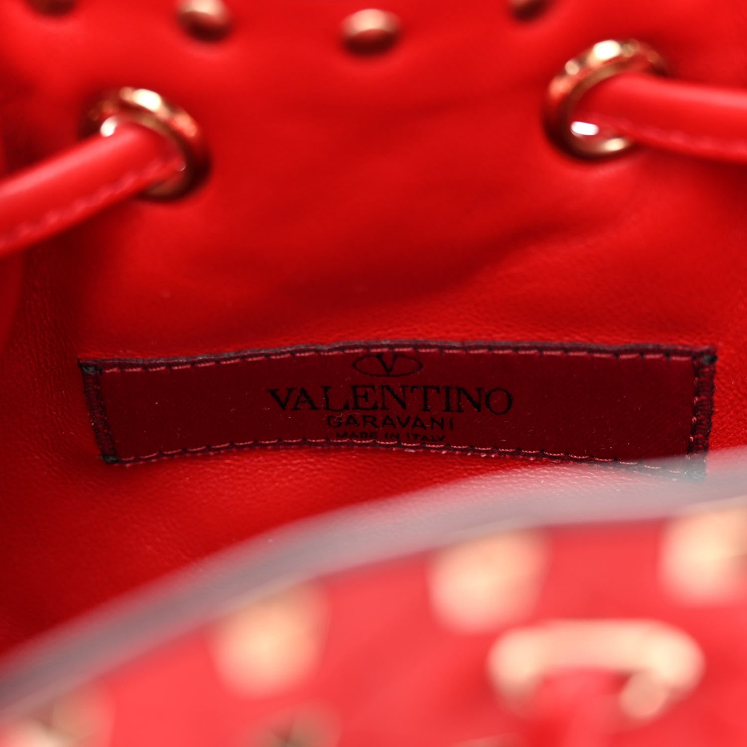 Valentino Garavani Nappa Mini Rockstud Spike Bucket Bag Rouge Pur 6 of 9