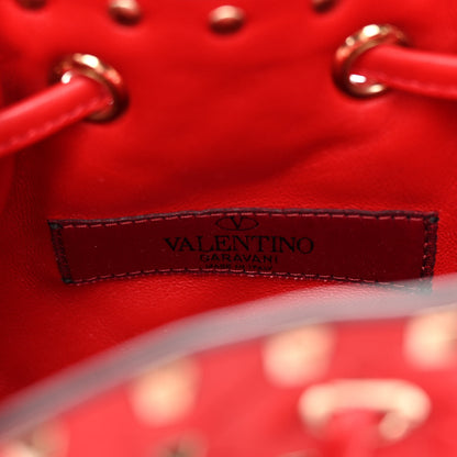 Valentino Garavani Nappa Mini Rockstud Spike Bucket Bag Rouge Pur 6 of 9