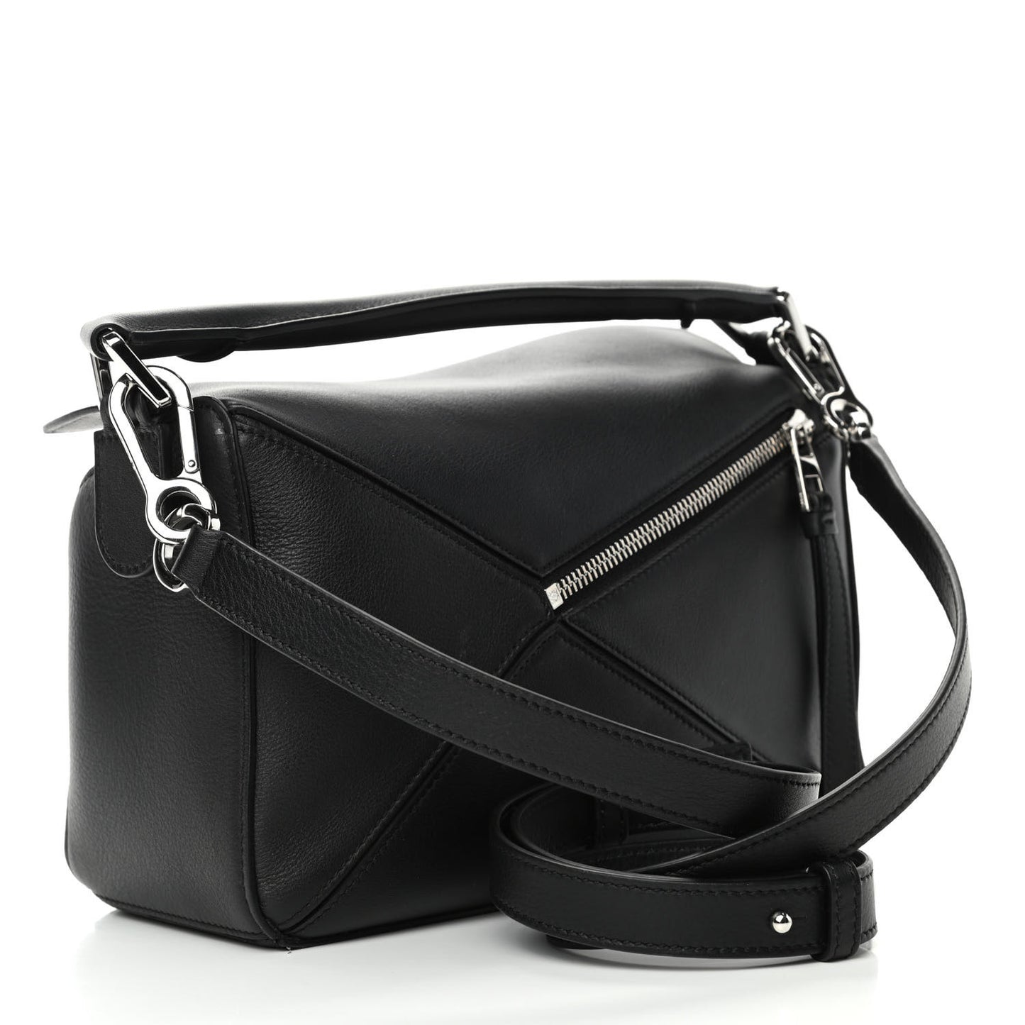 Calfskin Medium Puzzle Bag Black