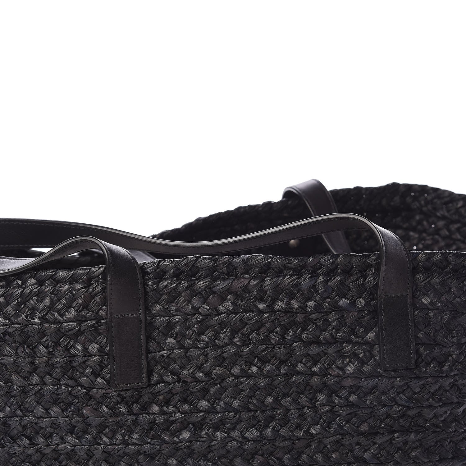 Saint Laurent Raffia Medium Panier Bag Black 12 of 14