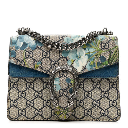 Gucci GG Supreme Monogram Blooms Mini Dionysus Shoulder Bag Beige Navy Vintage Blue 1 of 12