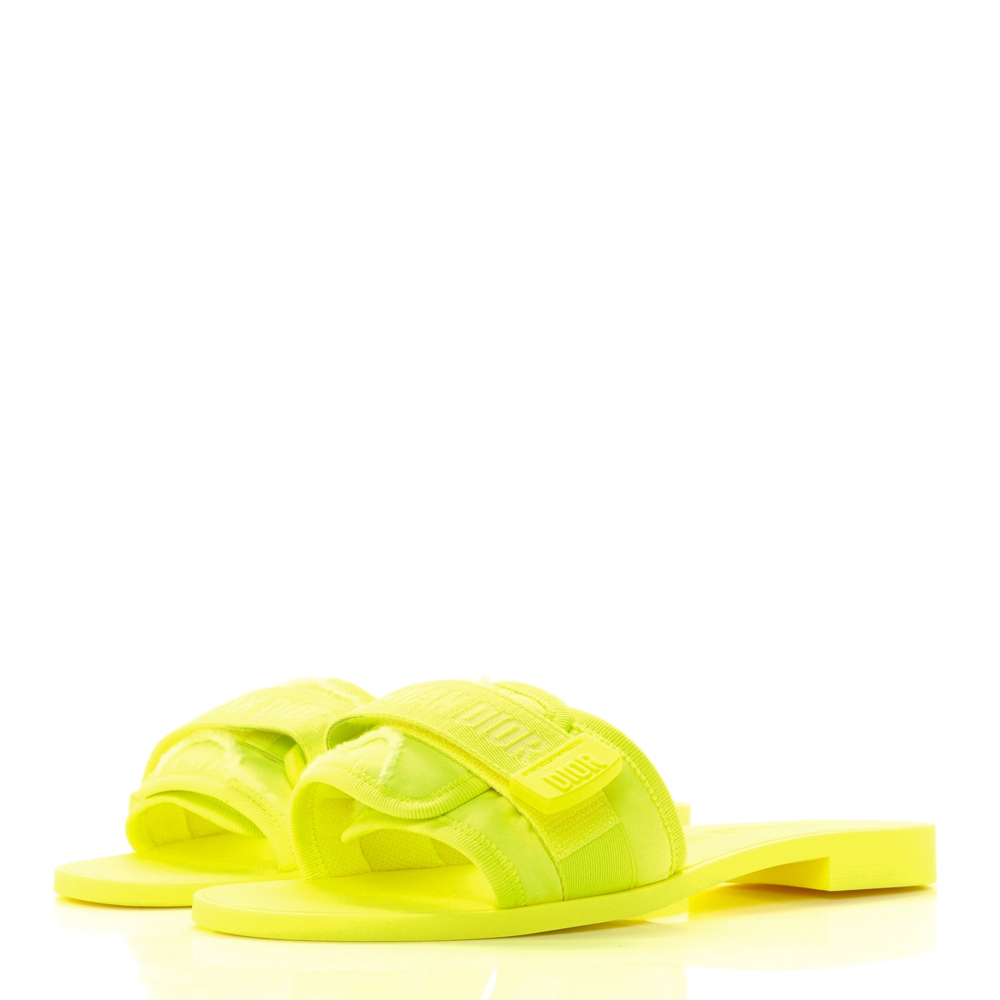 Technical Stretch Fabric Camouflage Dio(r)evolution Slide Sandals 38 Yellow Fluo