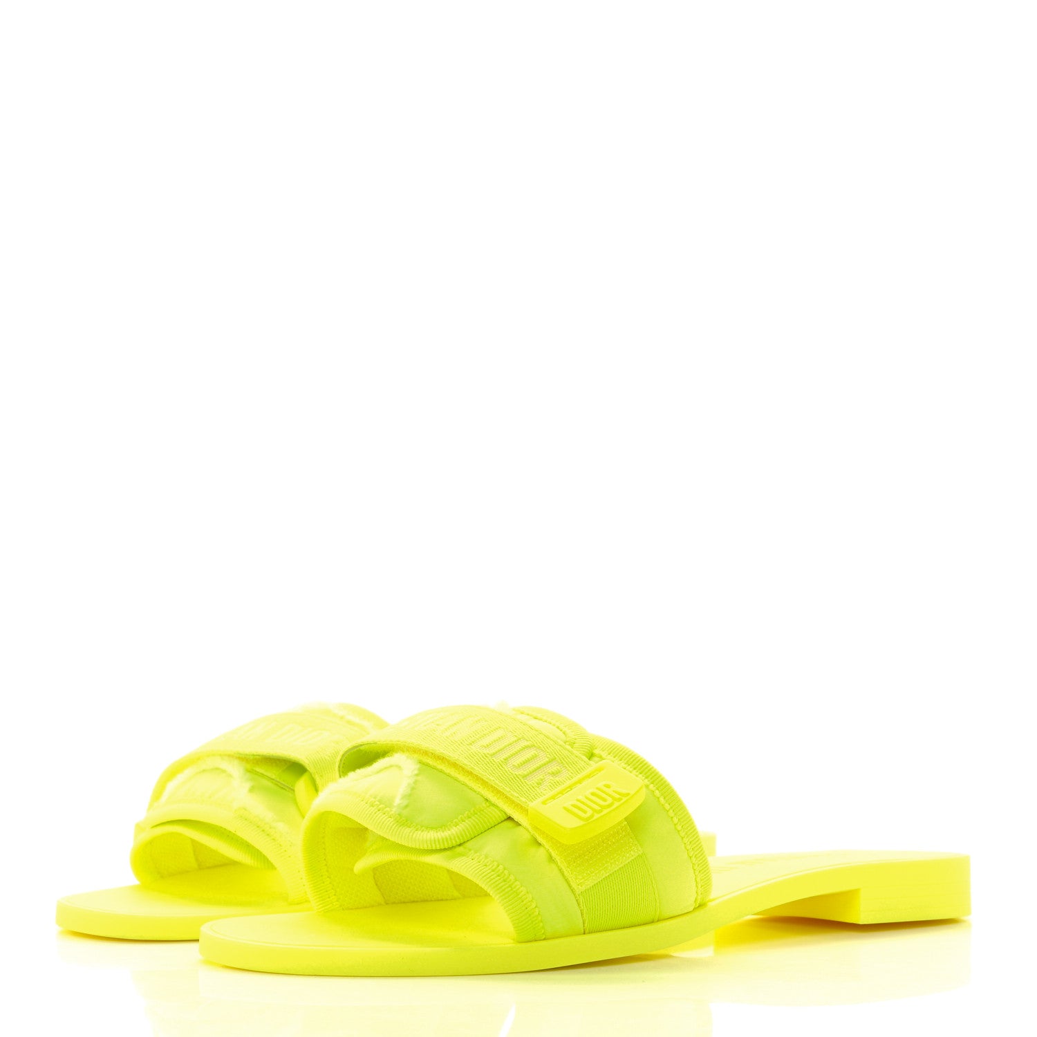 Christian Dior Technical Stretch Fabric Camouflage Dio(r)evolution Slide Sandals 38 Yellow Fluo 3 of 8