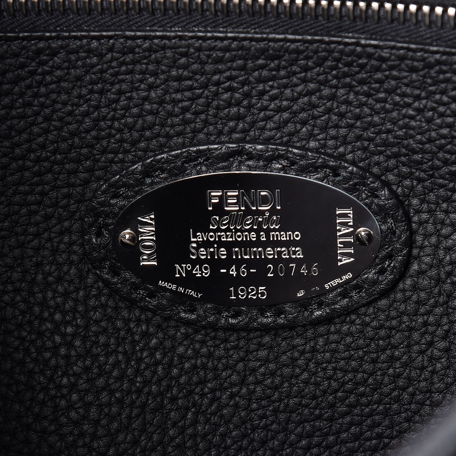 Fendi Calfskin Romano Mink Fur Selleria Large Peekaboo Essential Iconic Satchel Black 9 of 10
