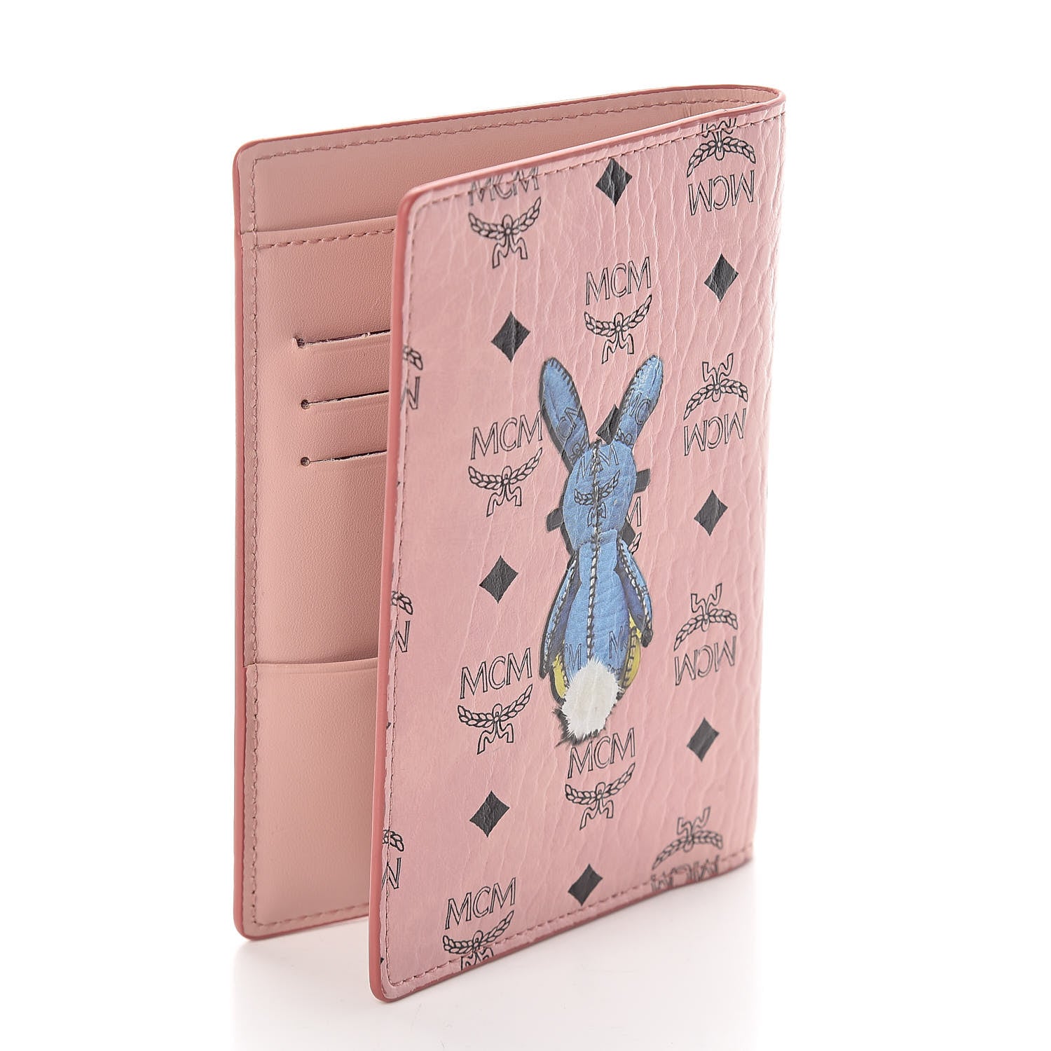 MCM Visetos Rabbit Passport Holder Soft Pink 3 of 6