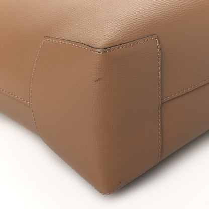 Burberry Grainy Calfskin Haymarket Check Small Reversible Tote Mid Camel 8 of 15