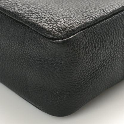 Prada Vitello Daino Soft Medium Double Zip Shoulder Bag Black 9 of 9