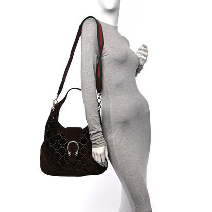 Gucci Velvet GG Monogram Web Medium Dionysus Hobo Brown 3 of 10