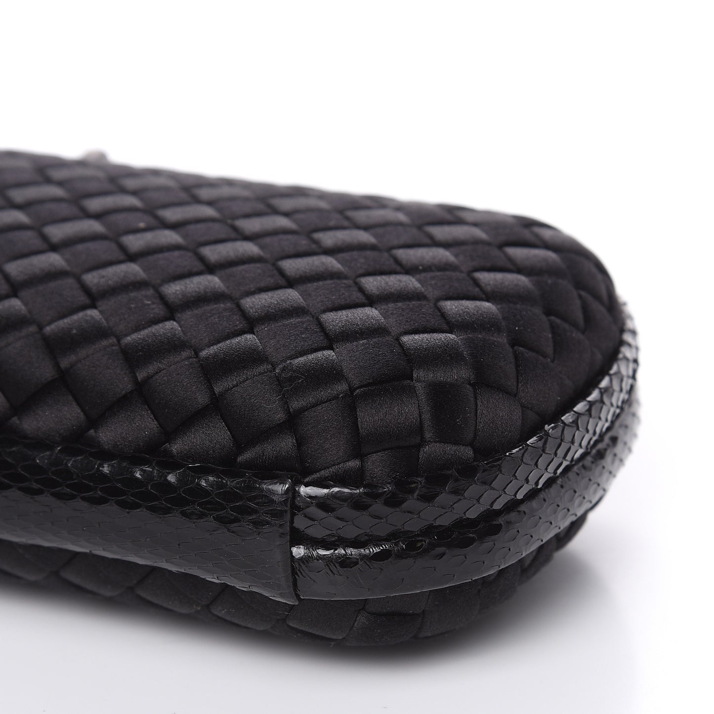 Satin Ayers Intreccio Impero Stretch Knot Clutch Black