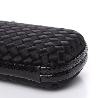 Bottega Veneta Satin Ayers Intreccio Impero Stretch Knot Clutch Black 6 of 10