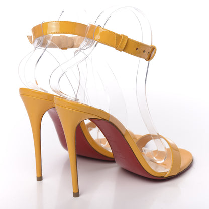 Christian Louboutin Patent PVC Jonatina 100 Sandals 38 Topaz Transparent 4 of 9