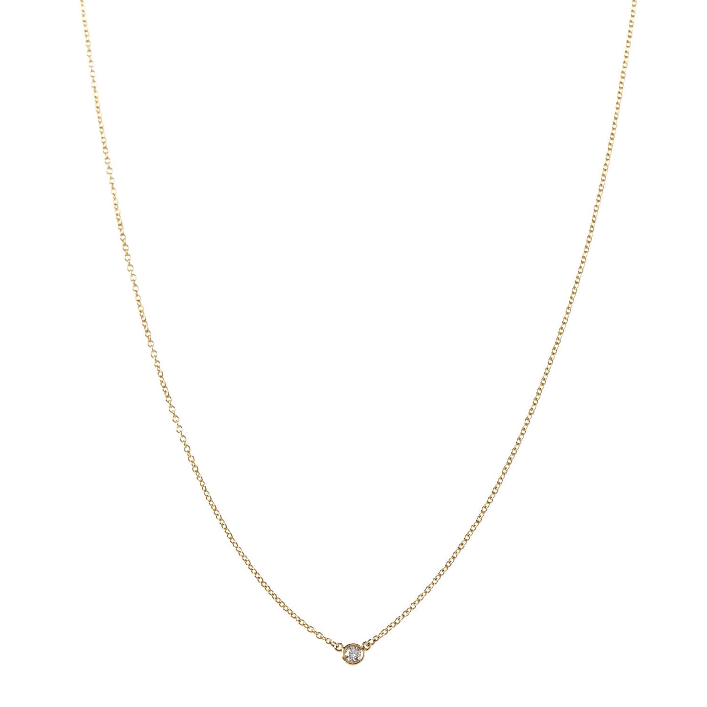 18K Yellow Gold Diamond .05ct Elsa Peretti Diamonds by the Yard Pendant Necklace
