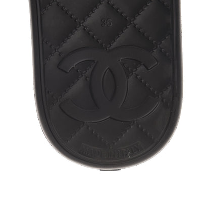 Chanel Thermoplastic PVC Camellia Mule Sandals 36 Black Ivory 7 of 8