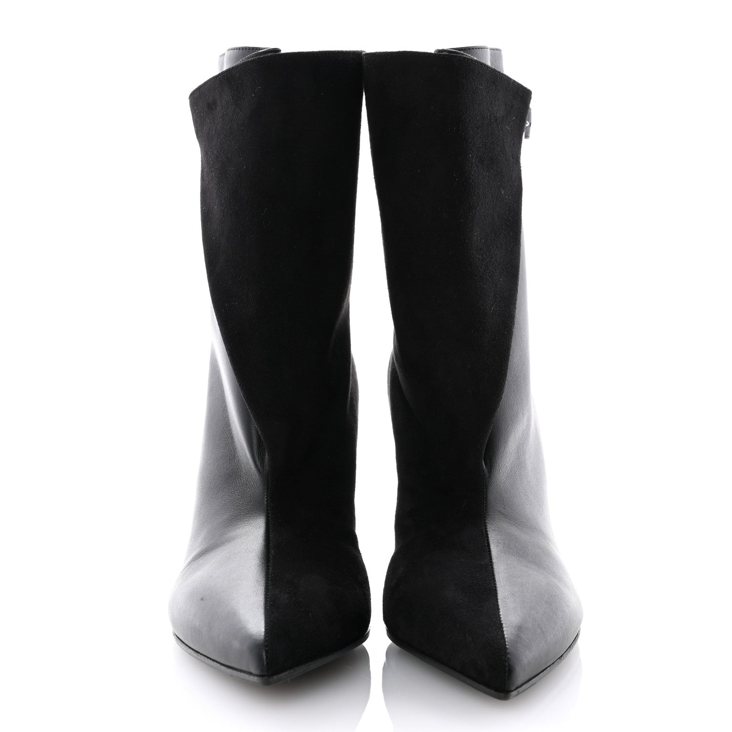Hermes Suede Goatskin Calfskin Hanae 85 Ankle Boots 37 Black 2 of 8