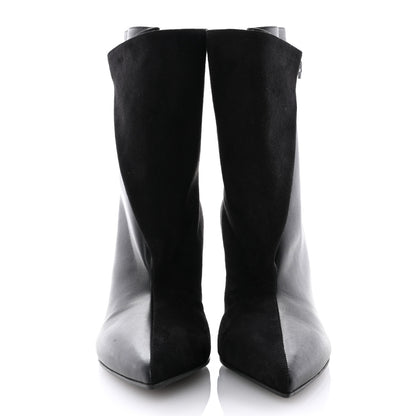 Hermes Suede Goatskin Calfskin Hanae 85 Ankle Boots 37 Black 2 of 8