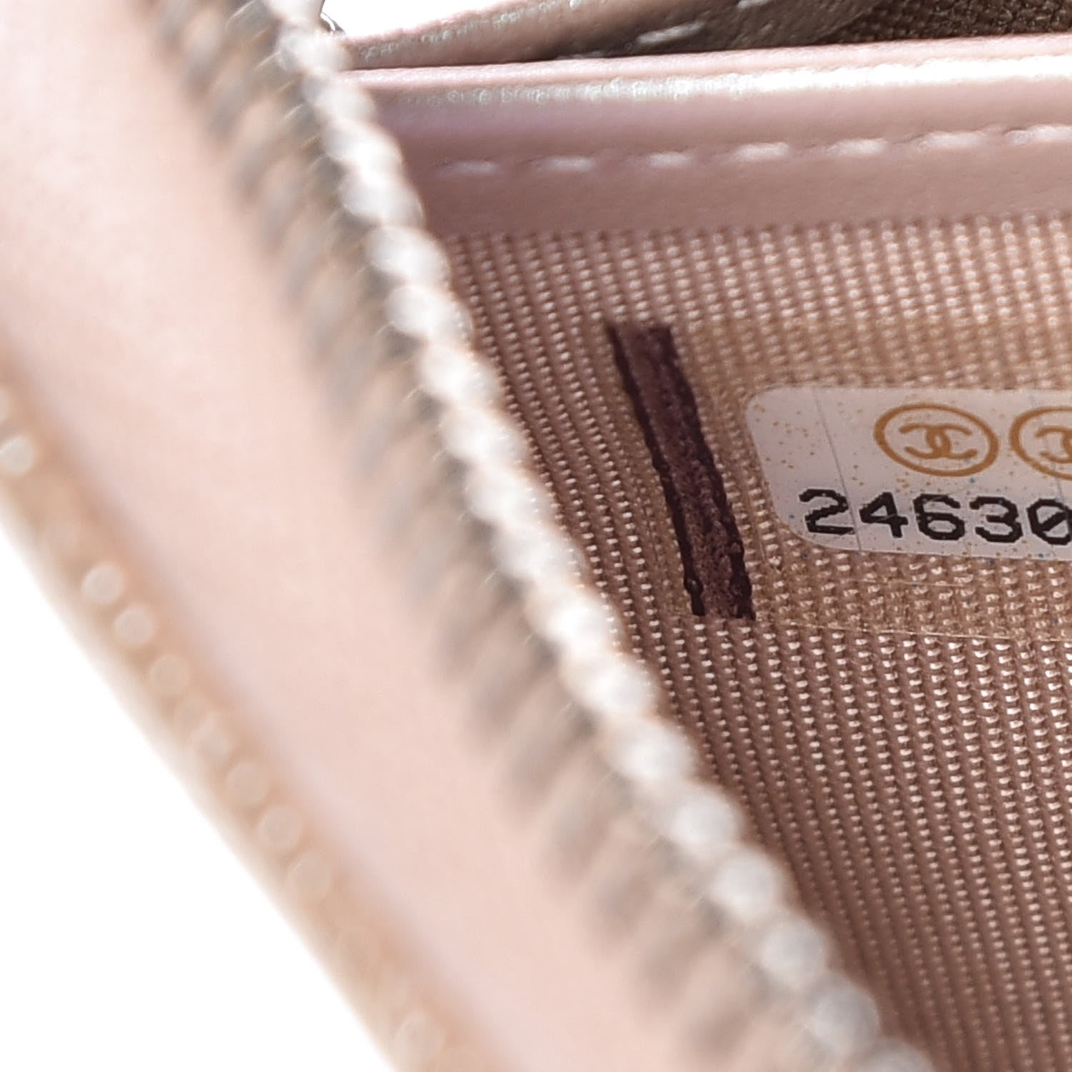 Chanel Metallic Caviar Chevron Quilted Small Zip Around Wallet Light Gold 9 of 10