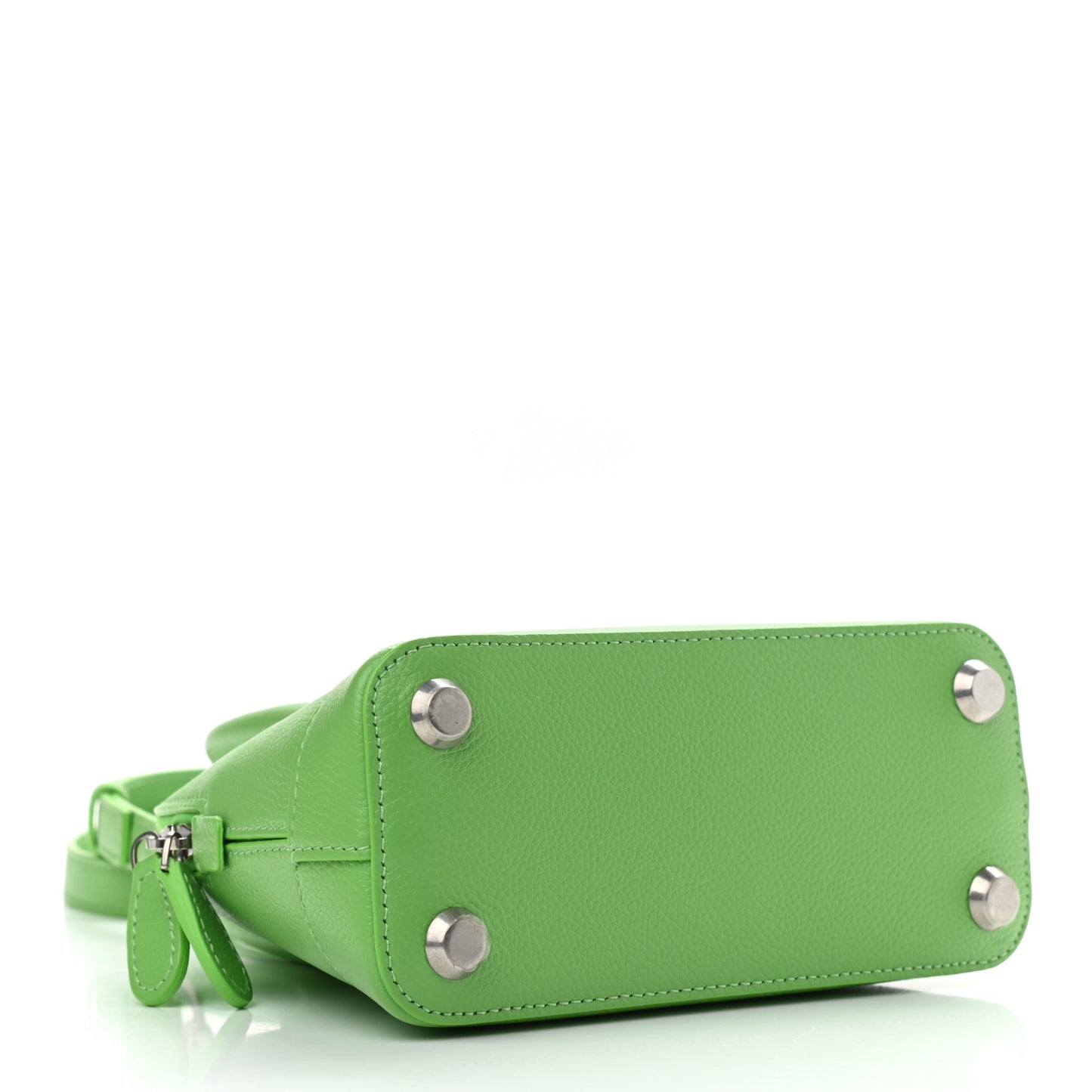 Grained Calfskin XXS Ville Top Handle Bag Light Green Fuchsia