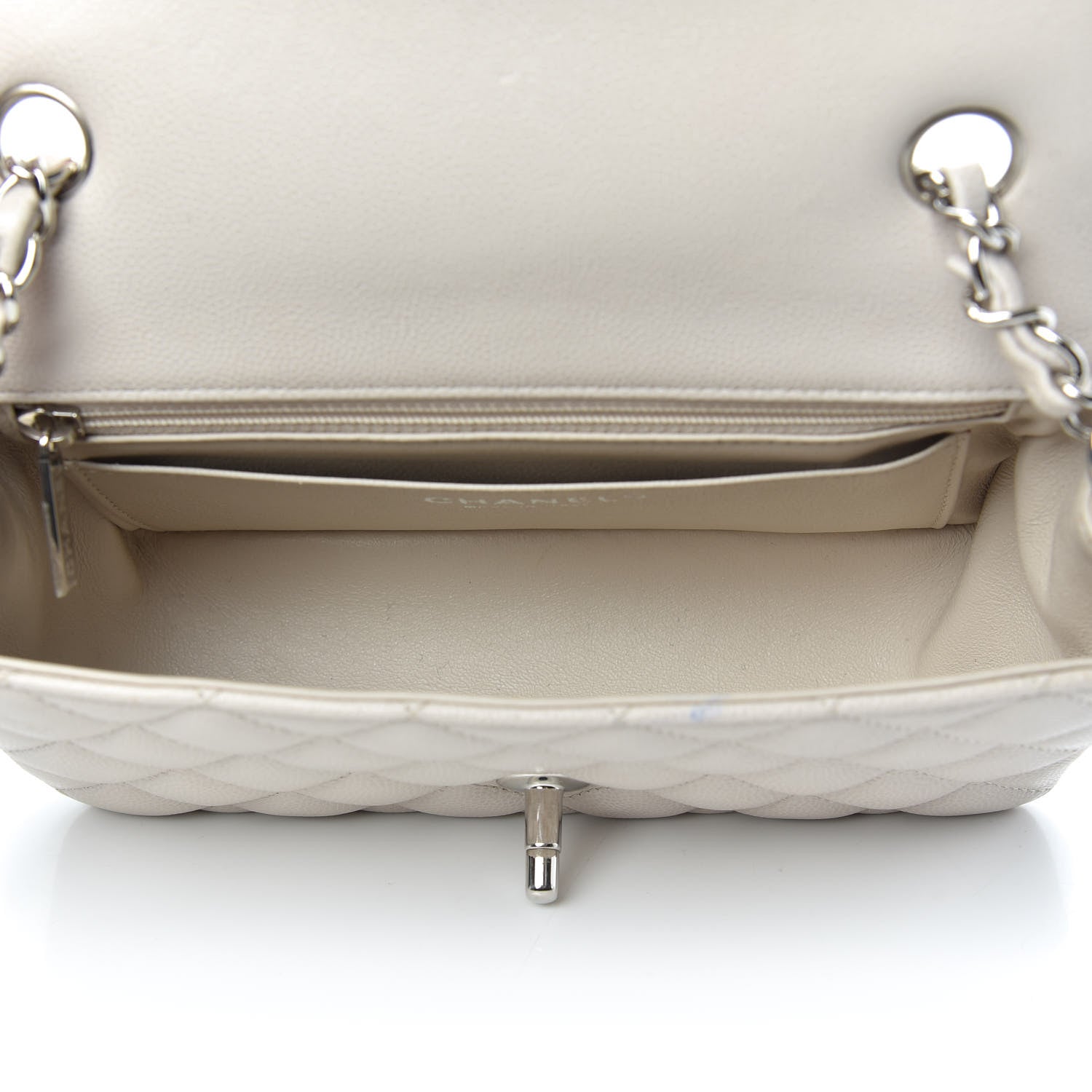 Chanel Caviar Quilted Mini Rectangular Flap Ivory 5 of 10