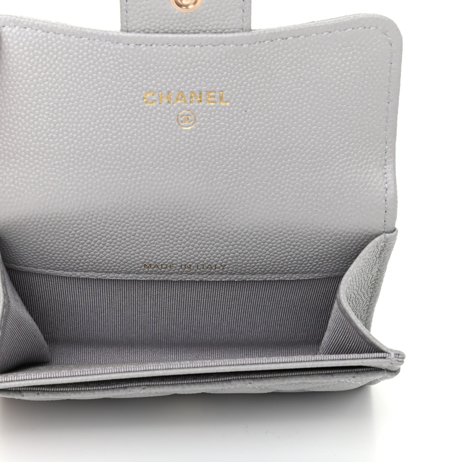 Chanel Caviar Quilted Flap Card Holder Wallet Grey 5 of 9