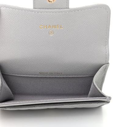 Chanel Caviar Quilted Flap Card Holder Wallet Grey 5 of 9