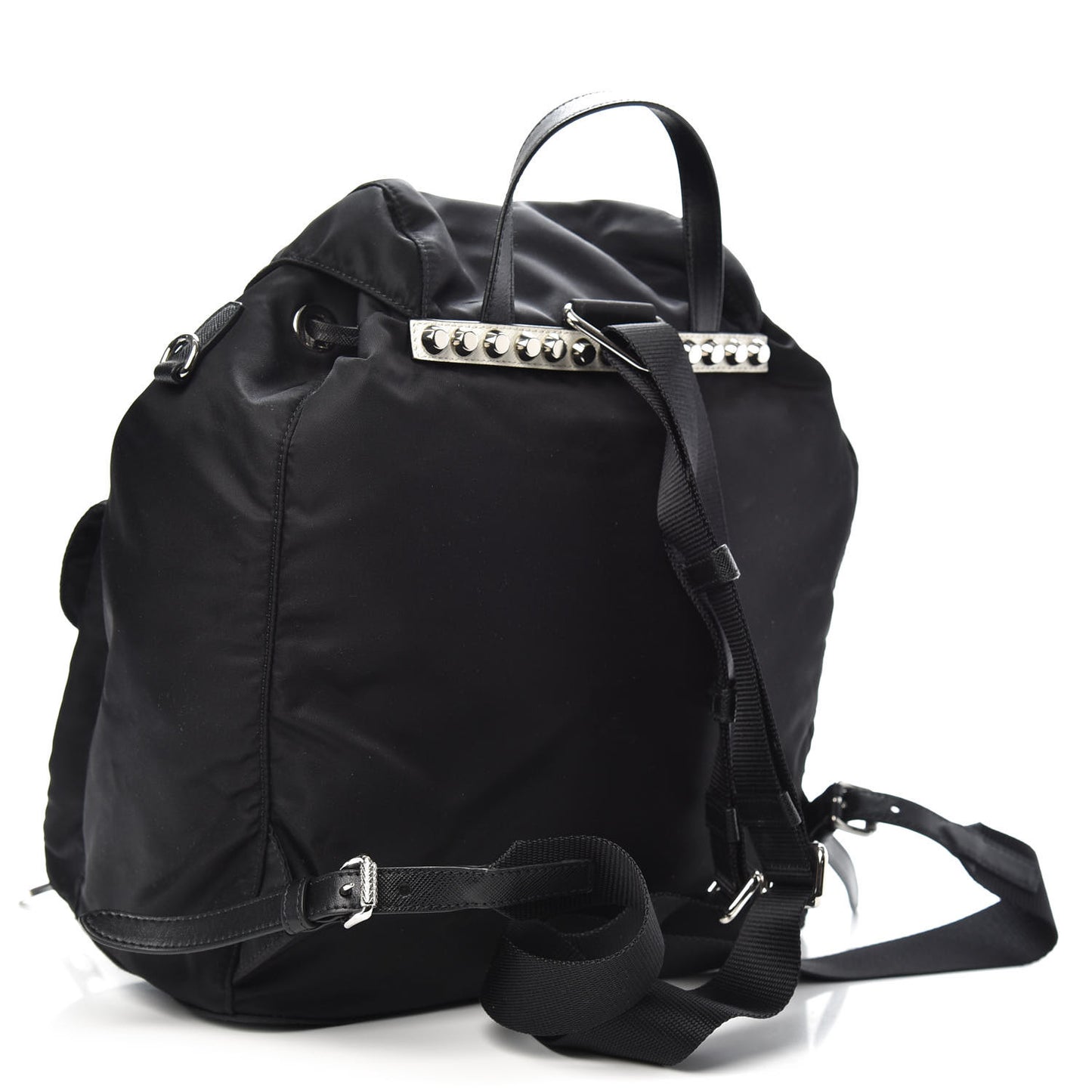 Nylon New Vela Studded Backpack Black Fuoco