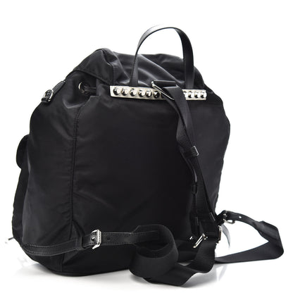 Prada Nylon New Vela Studded Backpack Black Fuoco 2 of 8