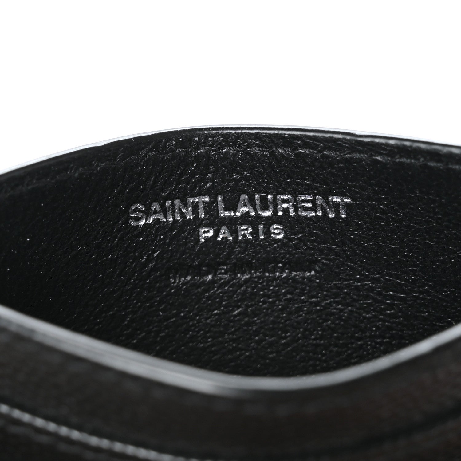 Saint Laurent Grain De Poudre Matelasse Chevron Monogram Credit Card Case Black 6 of 9