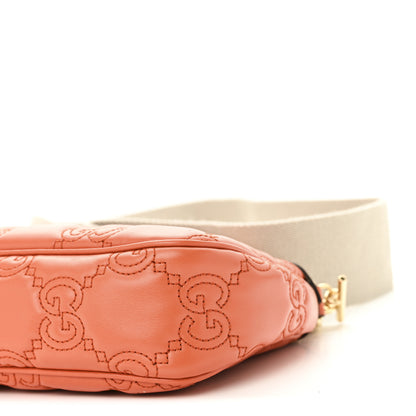 Gucci Calfskin GG Matelasse Chain Handbag Deep Orange Natural 11 of 12