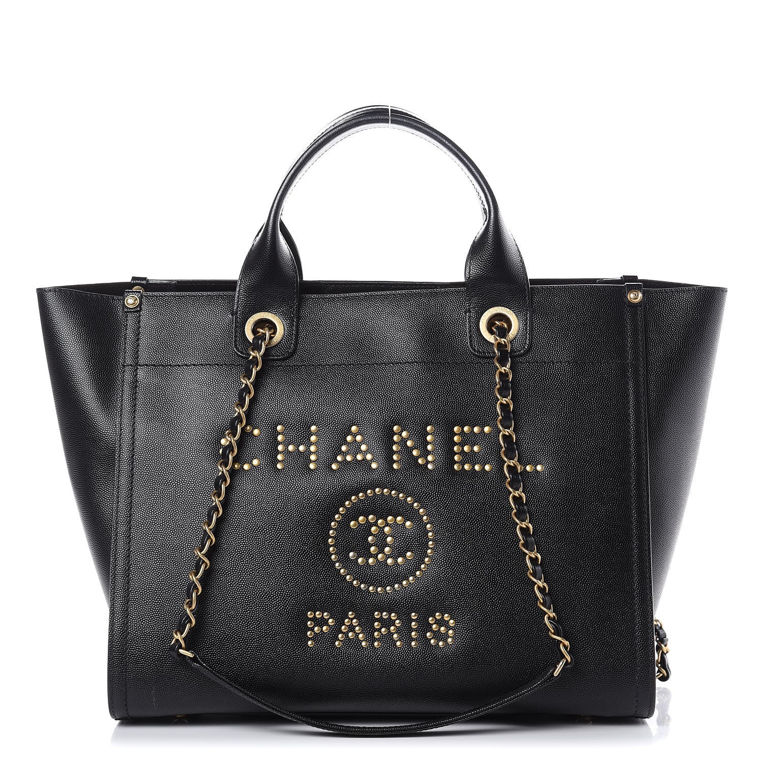 Chanel Caviar Small Studded Deauville Tote Black 1 of 11