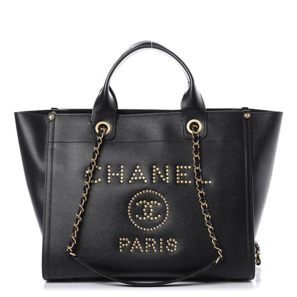 Chanel Caviar Small Studded Deauville Tote Black 1 of 11