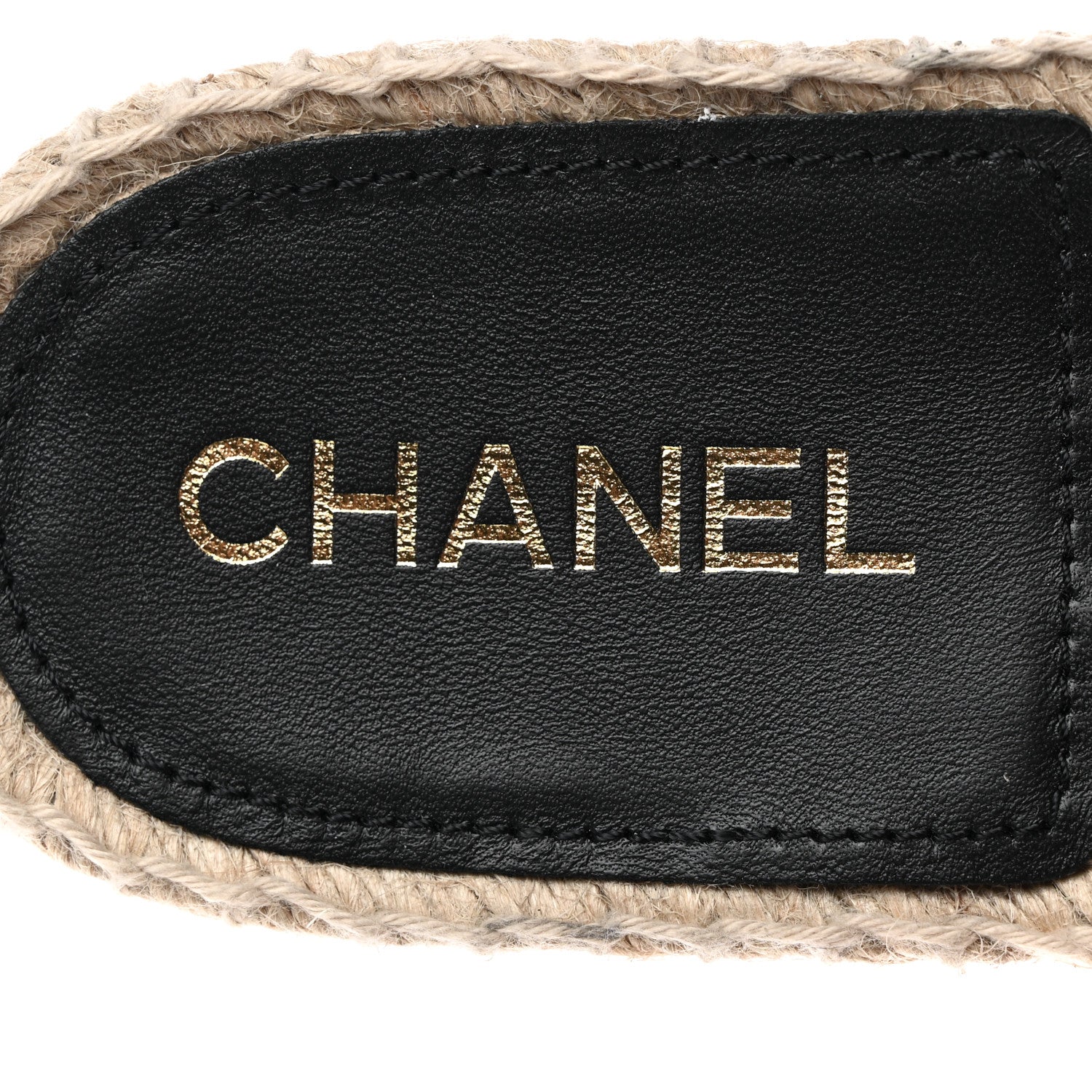 Chanel Wool Laminated Lambskin CC Slide Sandals 39 Black Gold 6 of 9