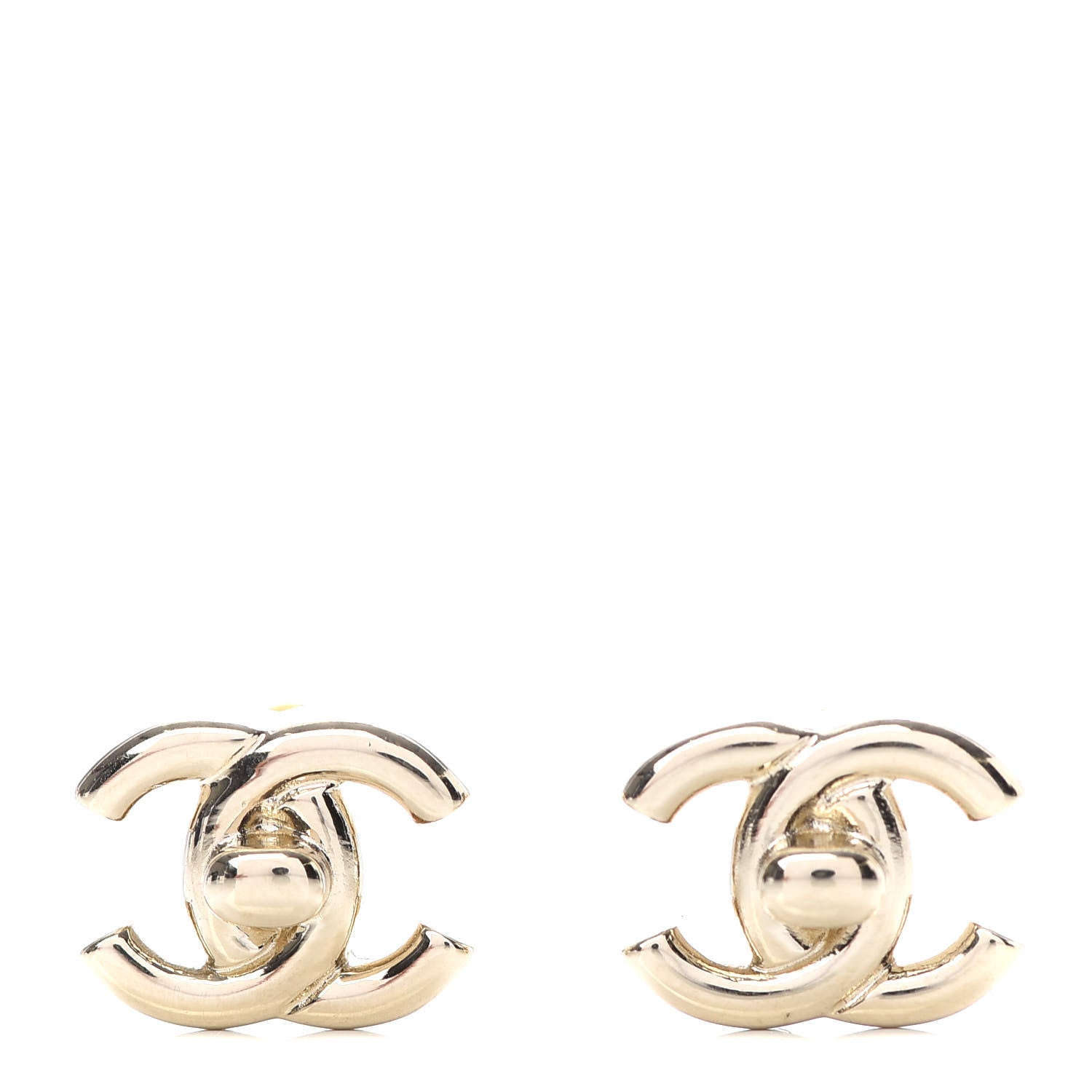Chanel Metal CC Turnlock Earrings Gold 1 of 5