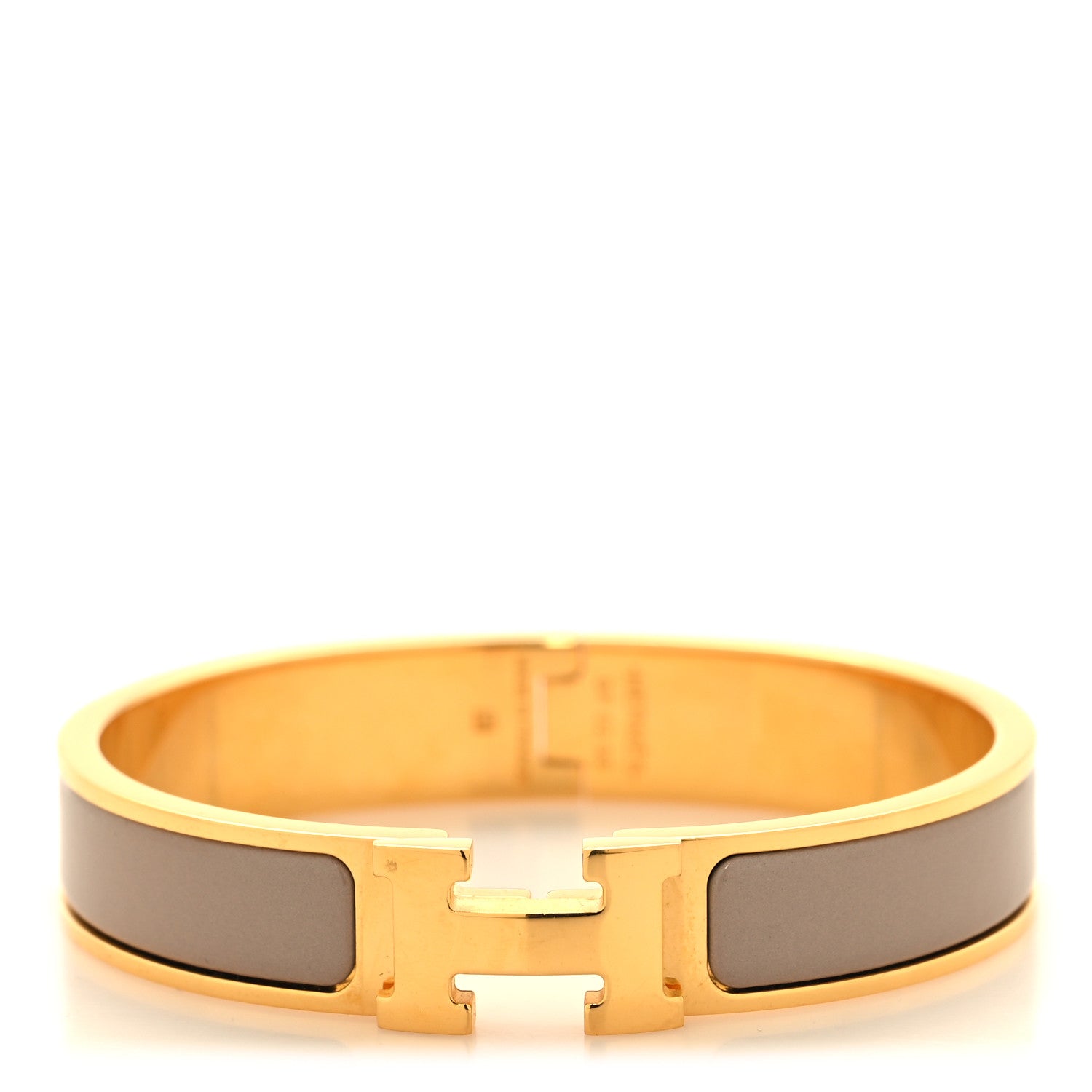 Hermes Enamel Narrow Clic Clac H Bracelet GM Marron Glace 1 of 5