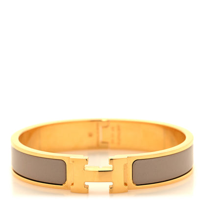 Hermes Enamel Narrow Clic Clac H Bracelet GM Marron Glace 1 of 5
