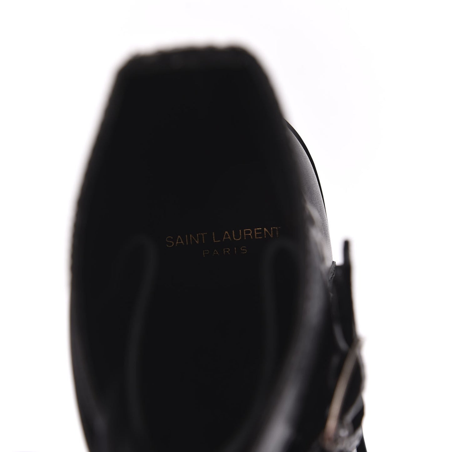 Smooth Calfskin Studded Strap Rangers Boots 36.5 Black