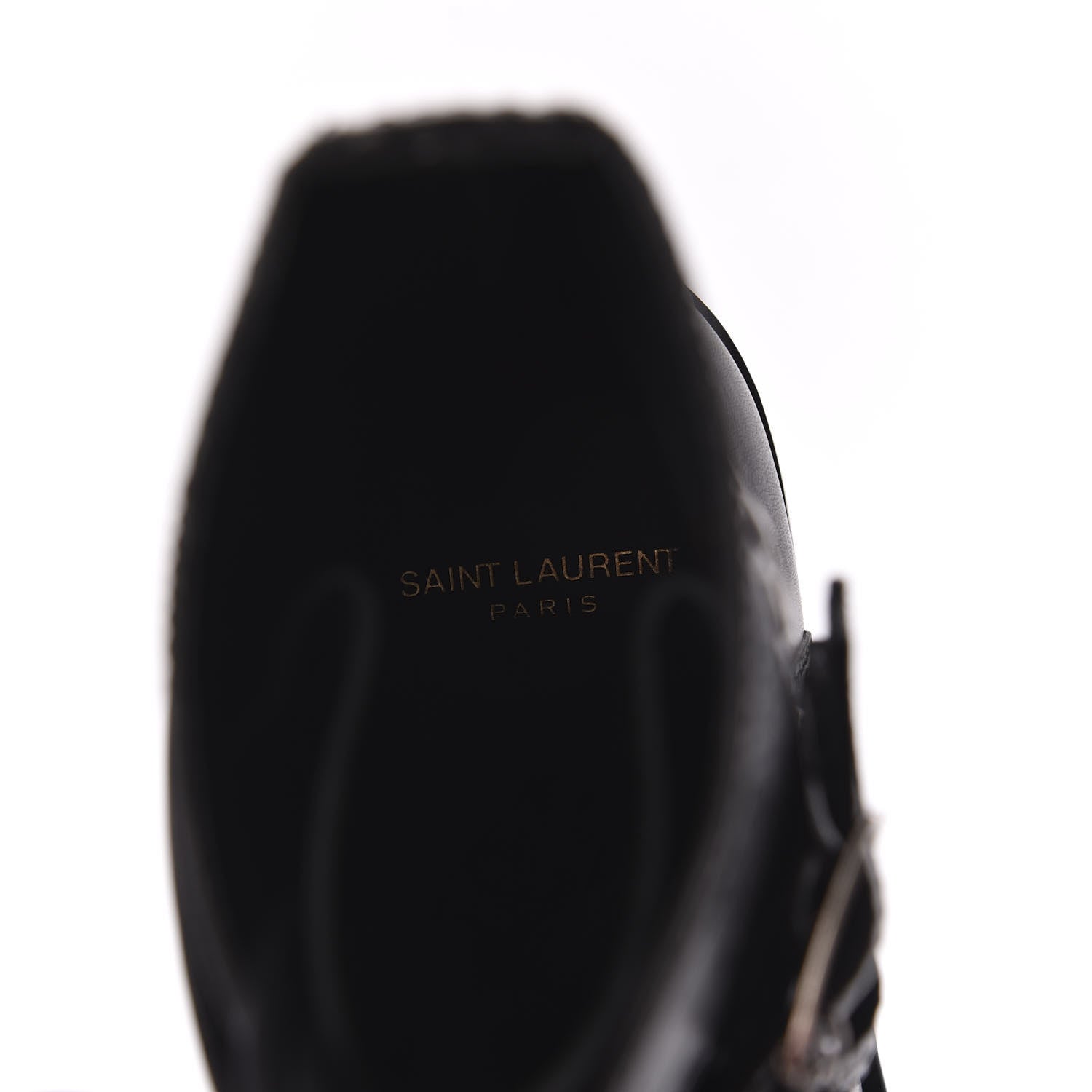 Saint Laurent Smooth Calfskin Studded Strap Rangers Boots 36.5 Black 7 of 8