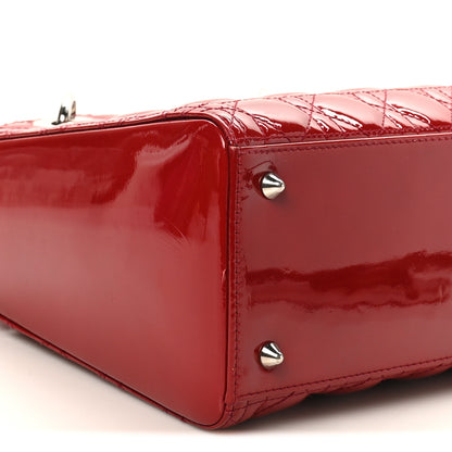 Christian Dior Patent Cannage Medium Lady Dior Red 9 of 10