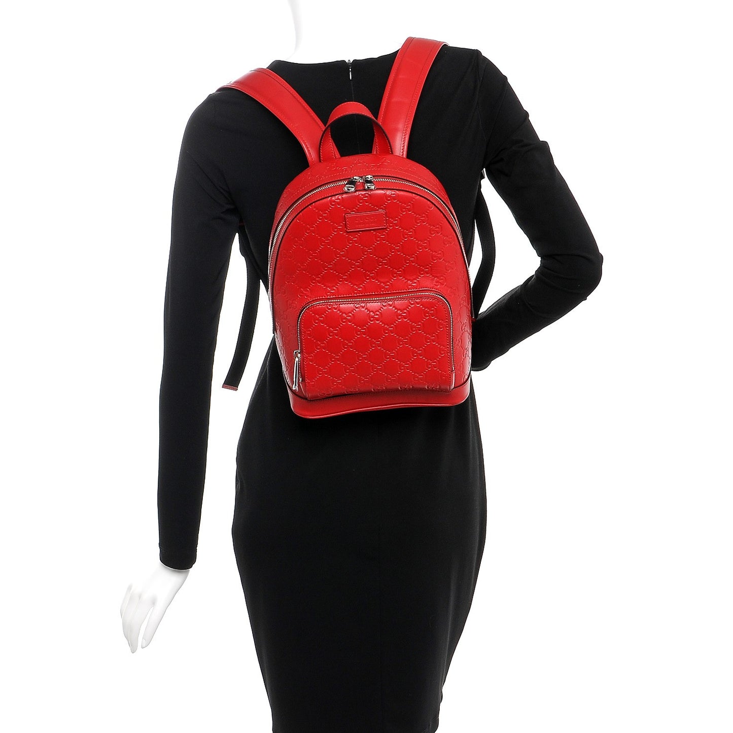 Guccissima Signature Small Day Backpack Hibiscus Red