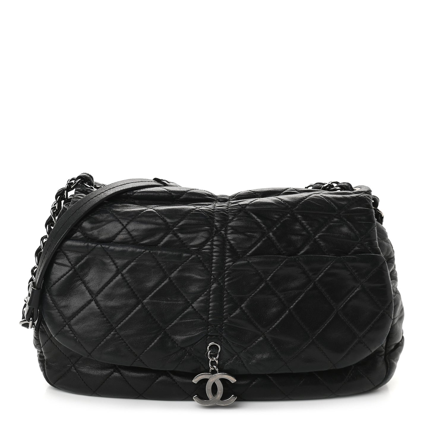 Lambskin Quilted Small Sharpei Flap Black