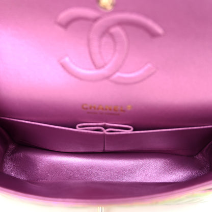 Chanel Iridescent Lambskin Quilted Medium Double Flap Purple 5 of 10