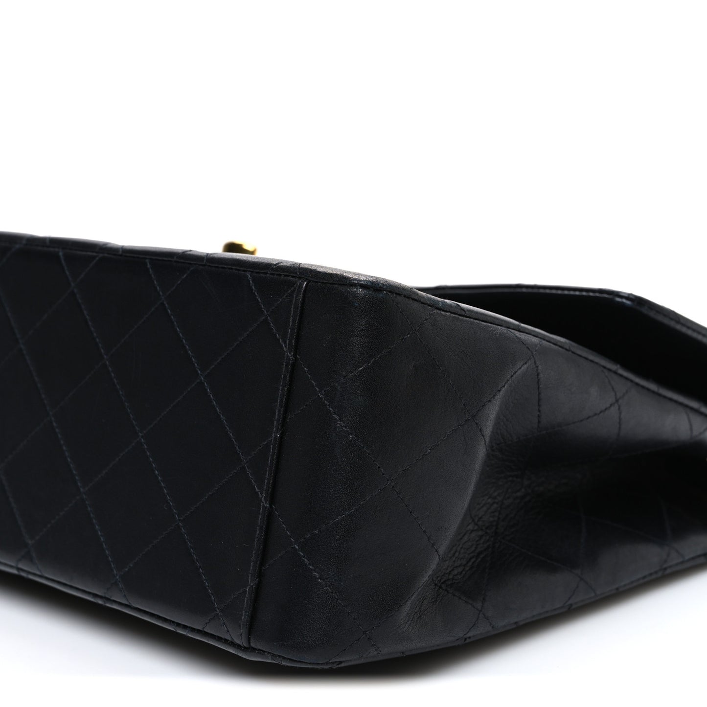 Lambskin Quilted XL Jumbo Single Flap Black