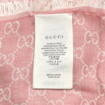Gucci Wool Silk GG Monogram GGNat Scarf Rose Ivory 2 of 3
